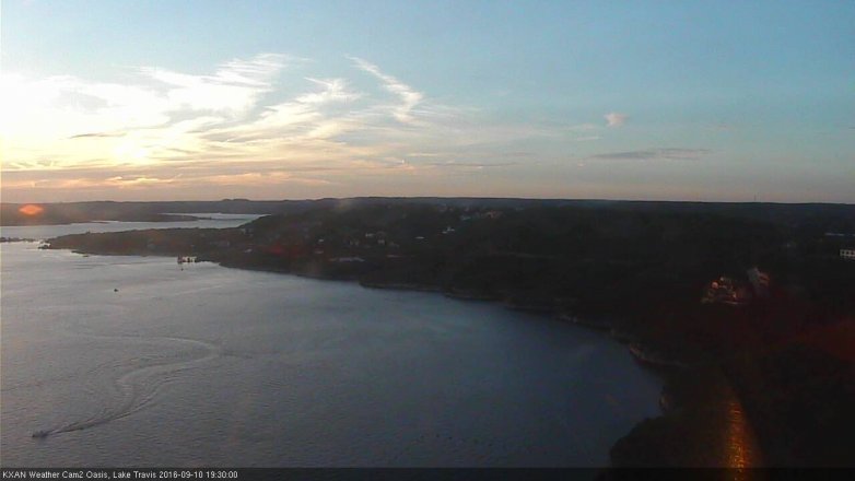 Lake Travis webcam, September 10, 2016 6:40 PM CT