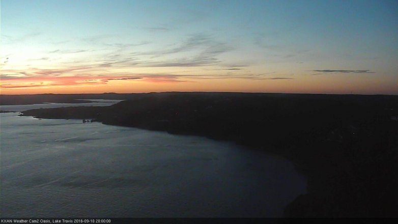 Lake Travis webcam, September 10, 2016 7:10 PM CT