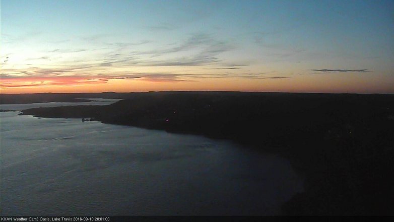 Lake Travis webcam, September 10, 2016 7:15 PM CT