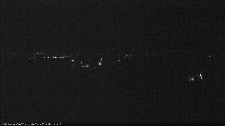 Lake Travis webcam, September 10, 2016 11:20 PM CT