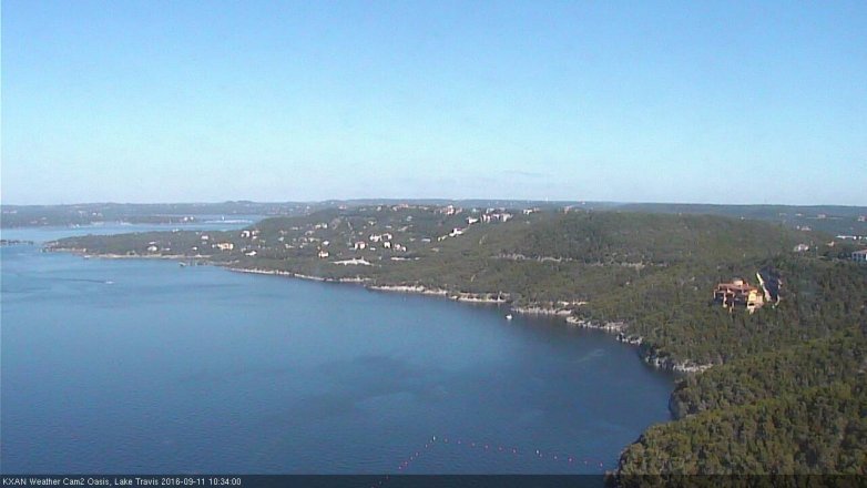 Lake Travis webcam, September 11, 2016 9:45 AM CT