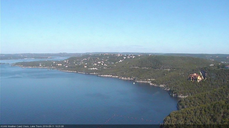 Lake Travis webcam, September 11, 2016 9:50 AM CT