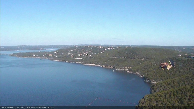 Lake Travis webcam, September 11, 2016 9:55 AM CT
