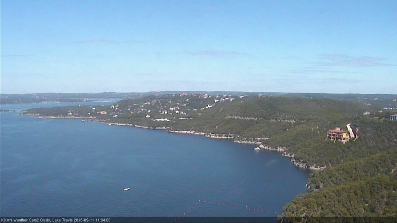 Lake Travis webcam, September 11, 2016 10:45 AM CT