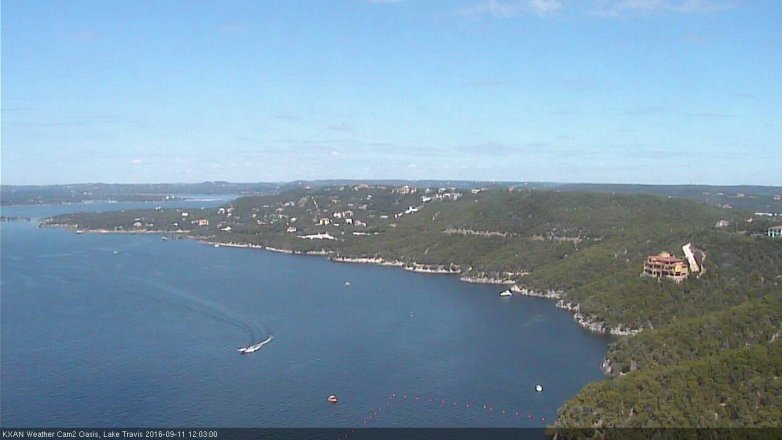Lake Travis webcam, September 11, 2016 11:15 AM CT
