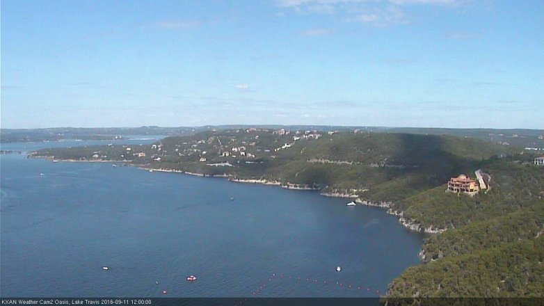 Lake Travis webcam, September 11, 2016 11:20 AM CT