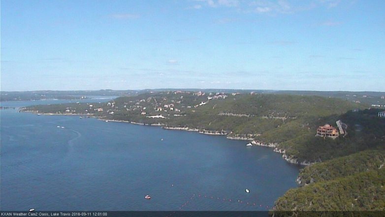 Lake Travis webcam, September 11, 2016 11:30 AM CT