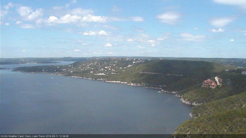Lake Travis webcam, September 11, 2016 11:50 AM CT
