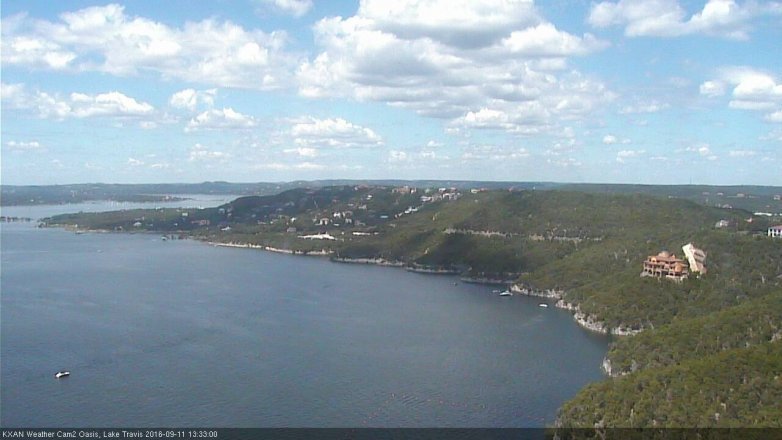 Lake Travis webcam, September 11, 2016 12:45 PM CT
