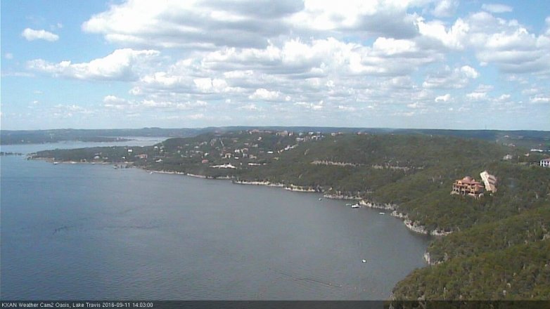 Lake Travis webcam, September 11, 2016 1:10 PM CT