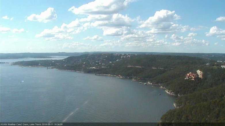 Lake Travis webcam, September 11, 2016 4:00 PM CT