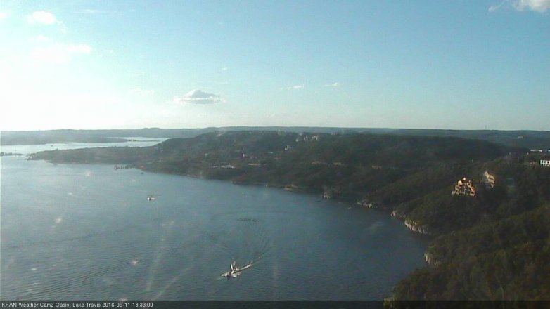 Lake Travis webcam, September 11, 2016 5:55 PM CT