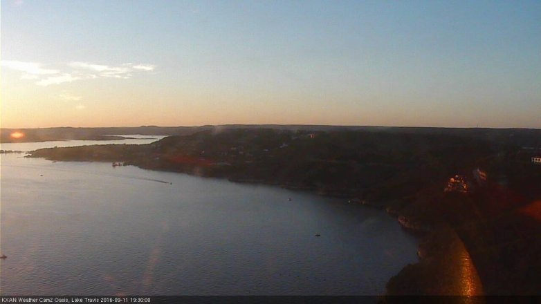 Lake Travis webcam, September 11, 2016 6:35 PM CT