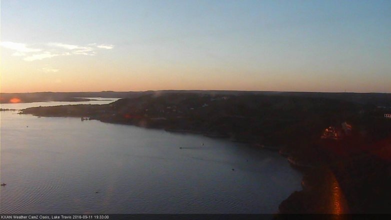 Lake Travis webcam, September 11, 2016 6:40 PM CT