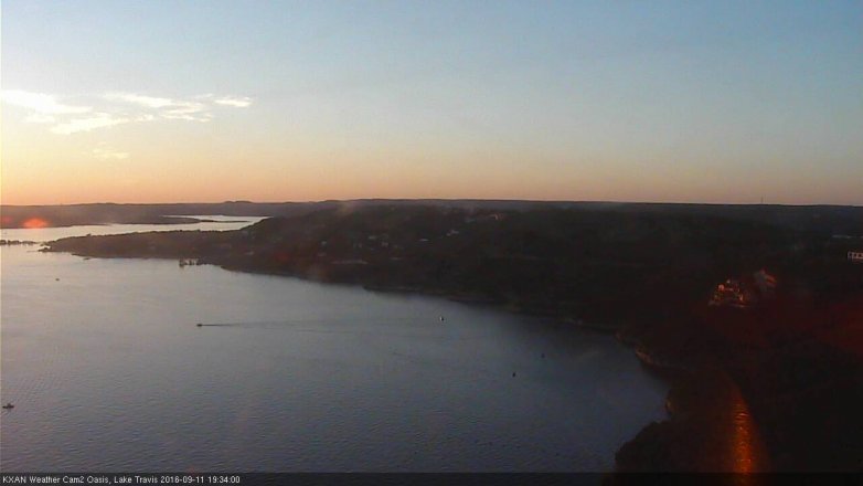Lake Travis webcam, September 11, 2016 6:50 PM CT