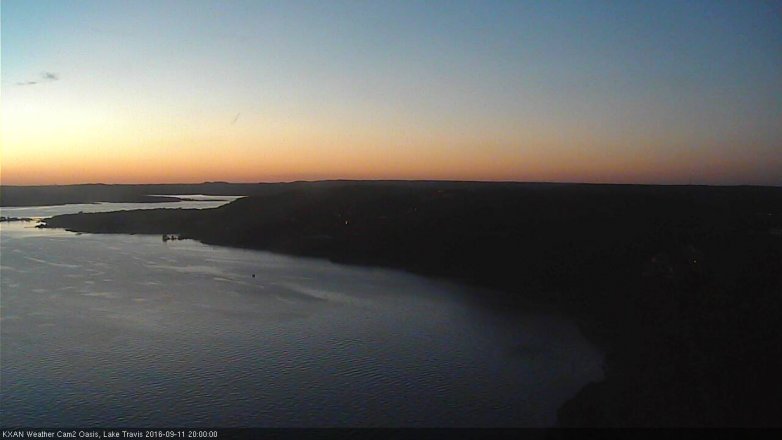 Lake Travis webcam, September 11, 2016 7:10 PM CT