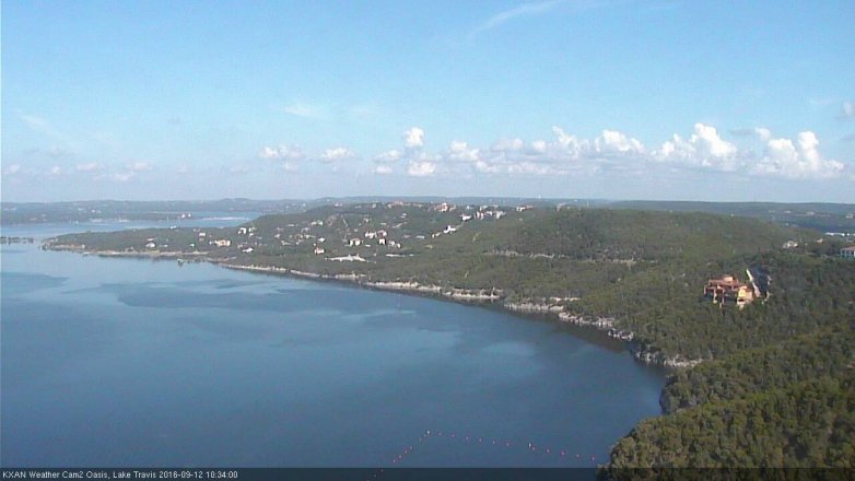 Lake Travis webcam, September 12, 2016 9:45 AM CT