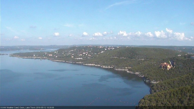 Lake Travis webcam, September 12, 2016 9:50 AM CT