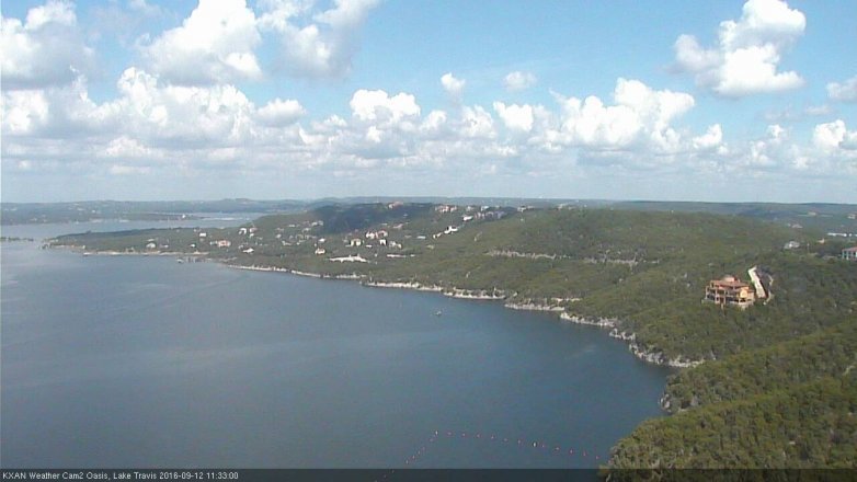 Lake Travis webcam, September 12, 2016 10:45 AM CT