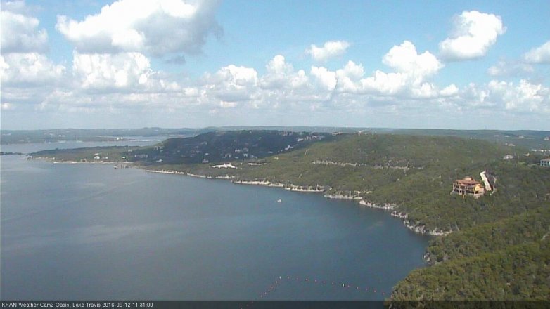 Lake Travis webcam, September 12, 2016 10:55 AM CT