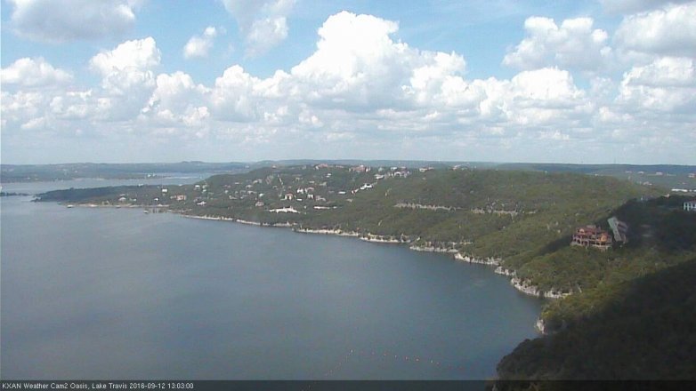 Lake Travis webcam, September 12, 2016 12:30 PM CT