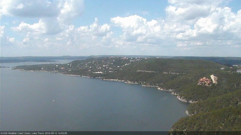 Lake Travis webcam, September 12, 2016 1:20 PM CT