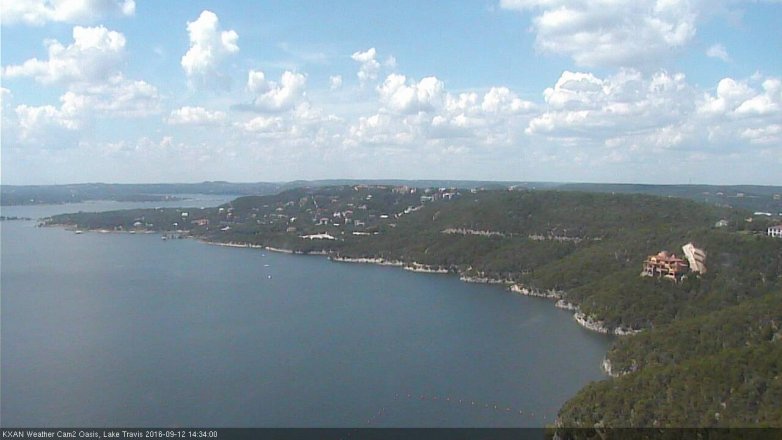 Lake Travis webcam, September 12, 2016 1:40 PM CT