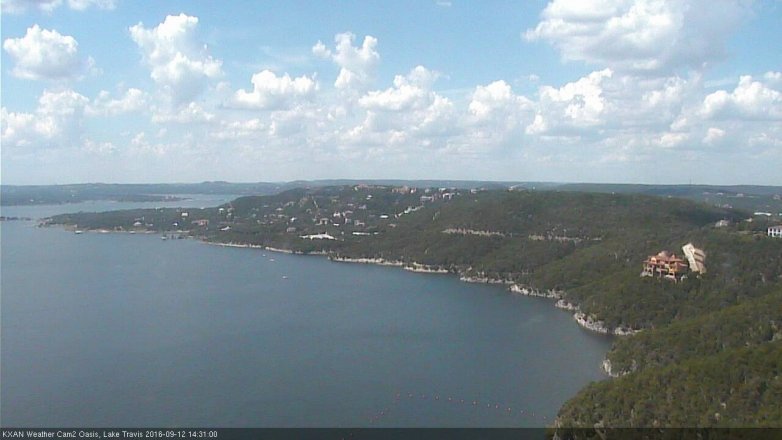 Lake Travis webcam, September 12, 2016 1:50 PM CT