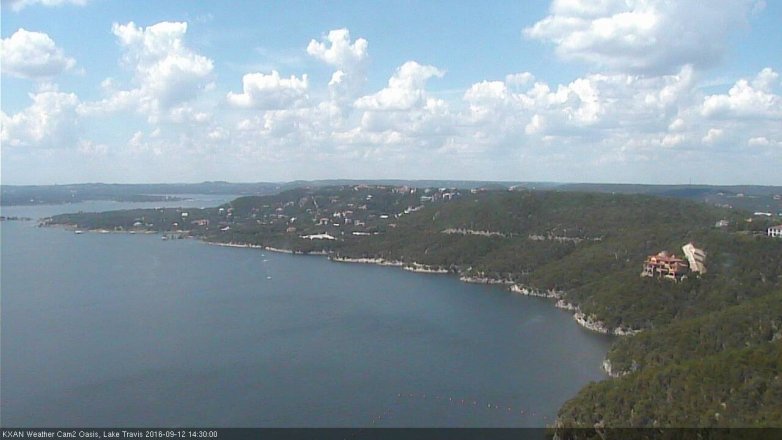 Lake Travis webcam, September 12, 2016 2:00 PM CT
