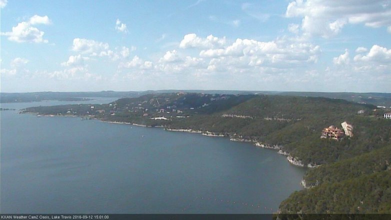 Lake Travis webcam, September 12, 2016 2:15 PM CT