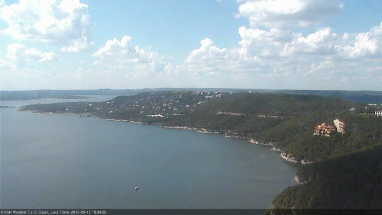Lake Travis webcam, September 12, 2016 2:55 PM CT