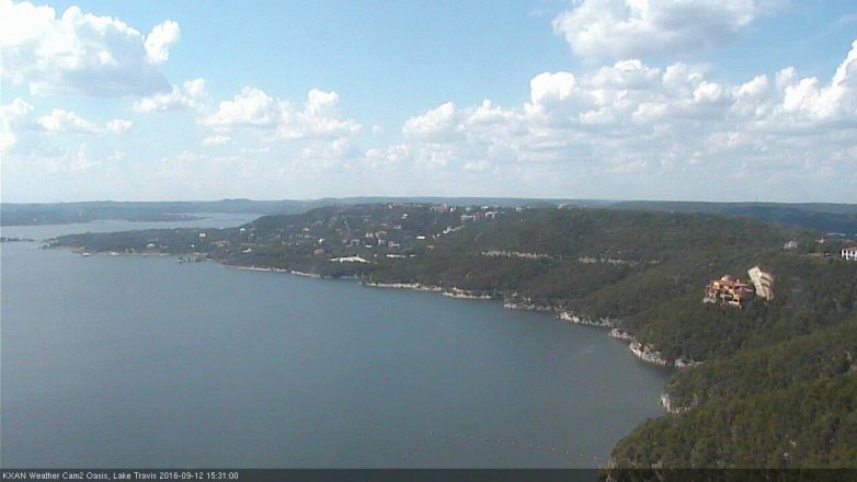 Lake Travis webcam, September 12, 2016 3:00 PM CT
