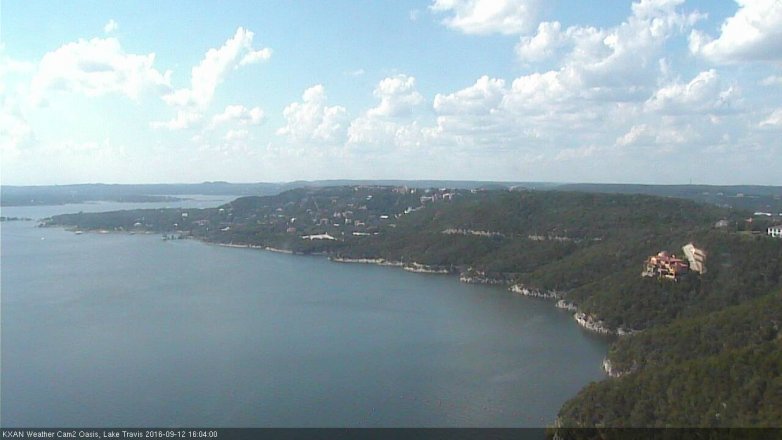 Lake Travis webcam, September 12, 2016 3:25 PM CT