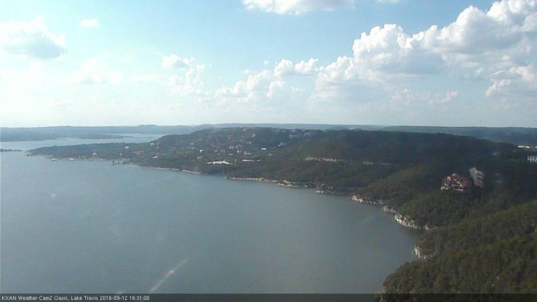 Lake Travis webcam, September 12, 2016 3:50 PM CT