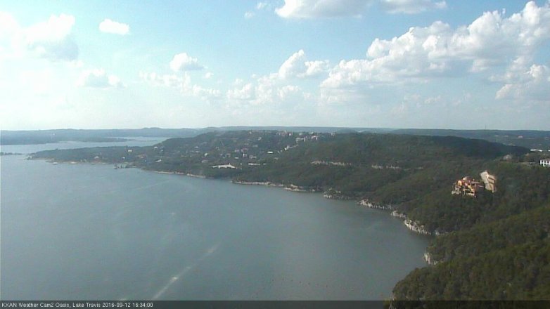 Lake Travis webcam, September 12, 2016 3:55 PM CT