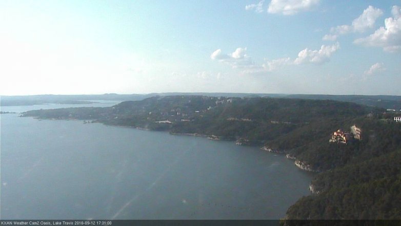 Lake Travis webcam, September 12, 2016 4:45 PM CT