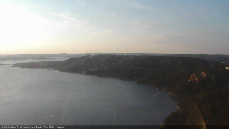 Lake Travis webcam, September 12, 2016 6:30 PM CT