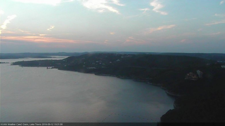 Lake Travis webcam, September 12, 2016 6:45 PM CT