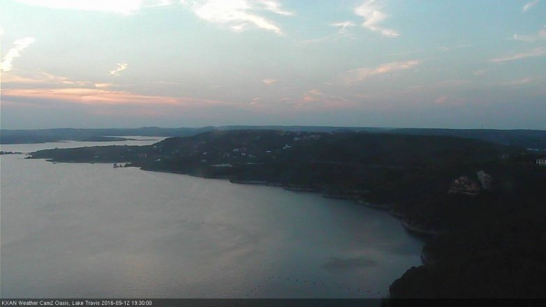 Lake Travis webcam, September 12, 2016 6:50 PM CT