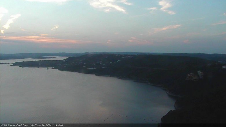 Lake Travis webcam, September 12, 2016 7:05 PM CT