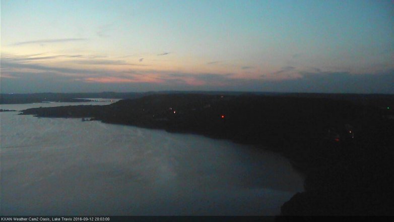 Lake Travis webcam, September 12, 2016 7:20 PM CT