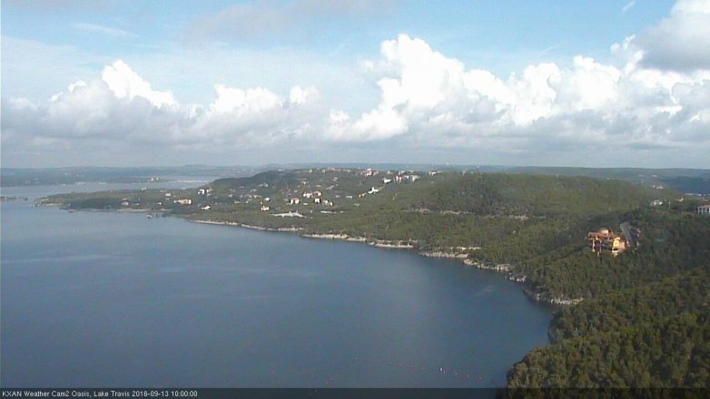 Lake Travis webcam, September 13, 2016 9:25 AM CT