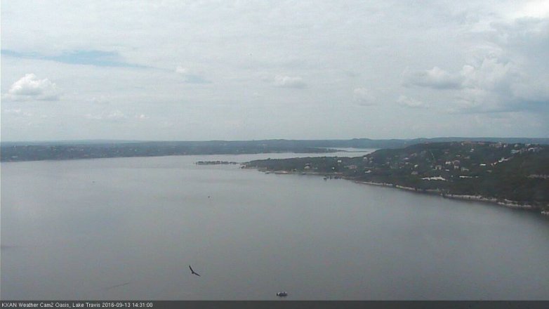 Lake Travis webcam, September 13, 2016 1:45 PM CT