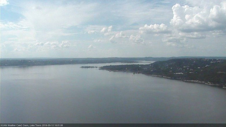Lake Travis webcam, September 13, 2016 3:25 PM CT