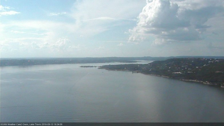 Lake Travis webcam, September 13, 2016 3:45 PM CT