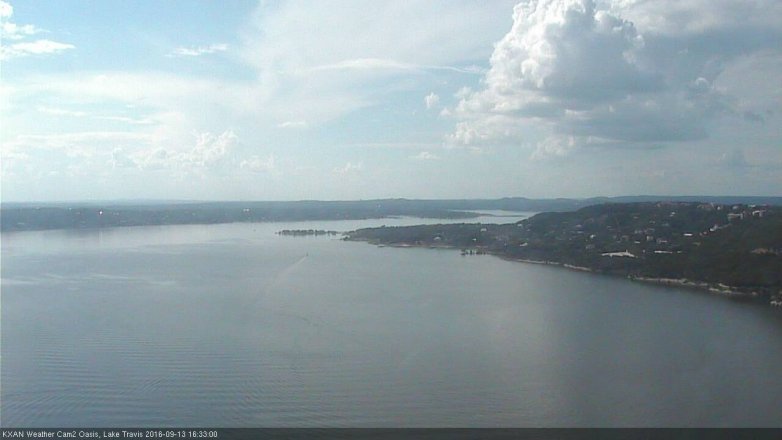 Lake Travis webcam, September 13, 2016 3:55 PM CT