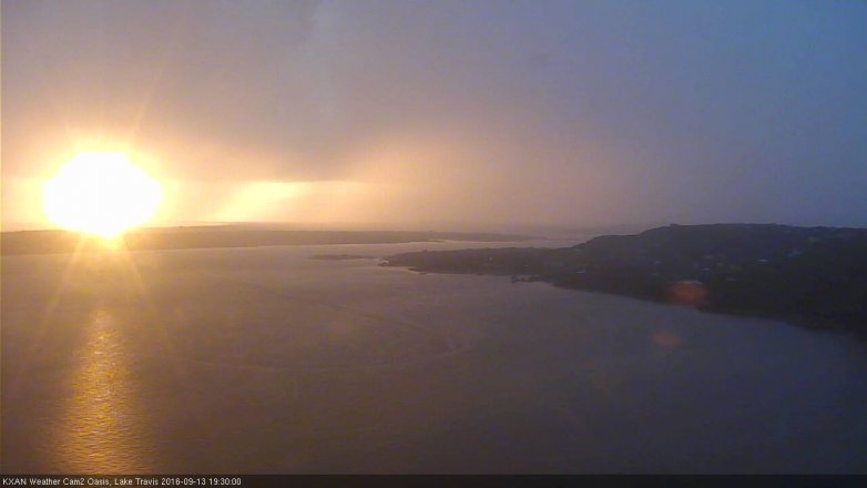 Lake Travis webcam, September 13, 2016 6:50 PM CT