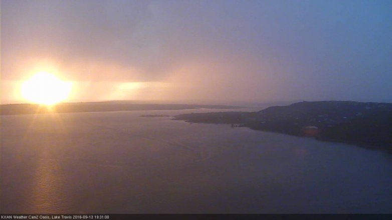 Lake Travis webcam, September 13, 2016 7:00 PM CT