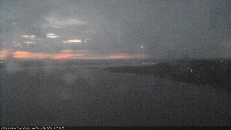 Lake Travis webcam, September 13, 2016 7:25 PM CT