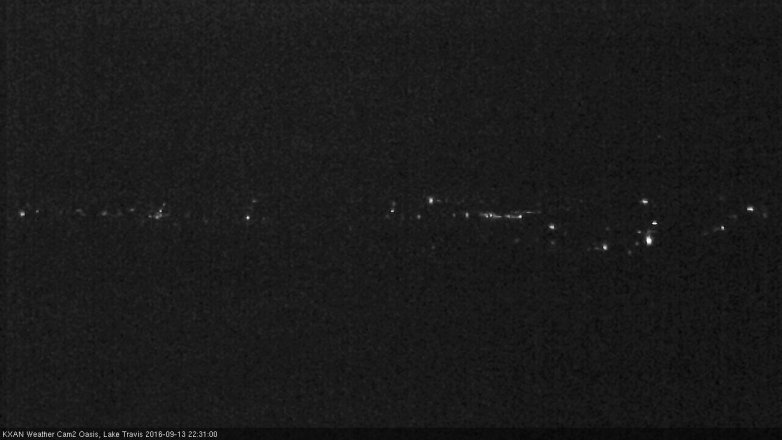 Lake Travis webcam, September 13, 2016 9:45 PM CT